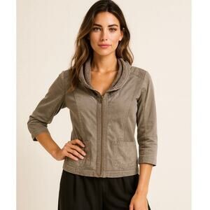 XVCI FJORD JACKET IN GREY Size Medium Petite Lagenlook Cyberpunk Solarpunk Chic